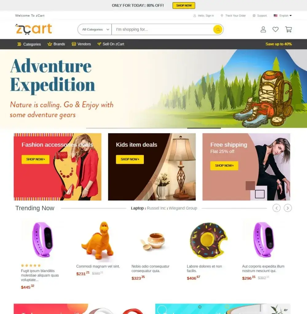 Portfolio Zcart Multivendor Marketplace