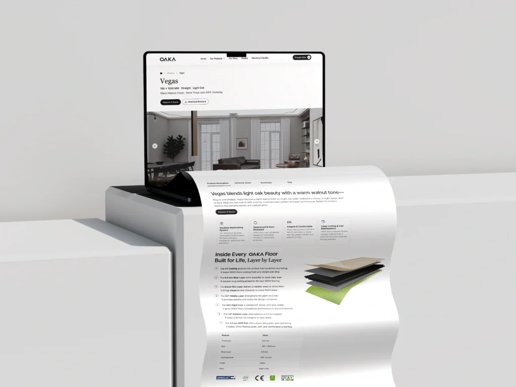 Premium Digital Experience That Matches OAKA’s Luxury Flooring Standards