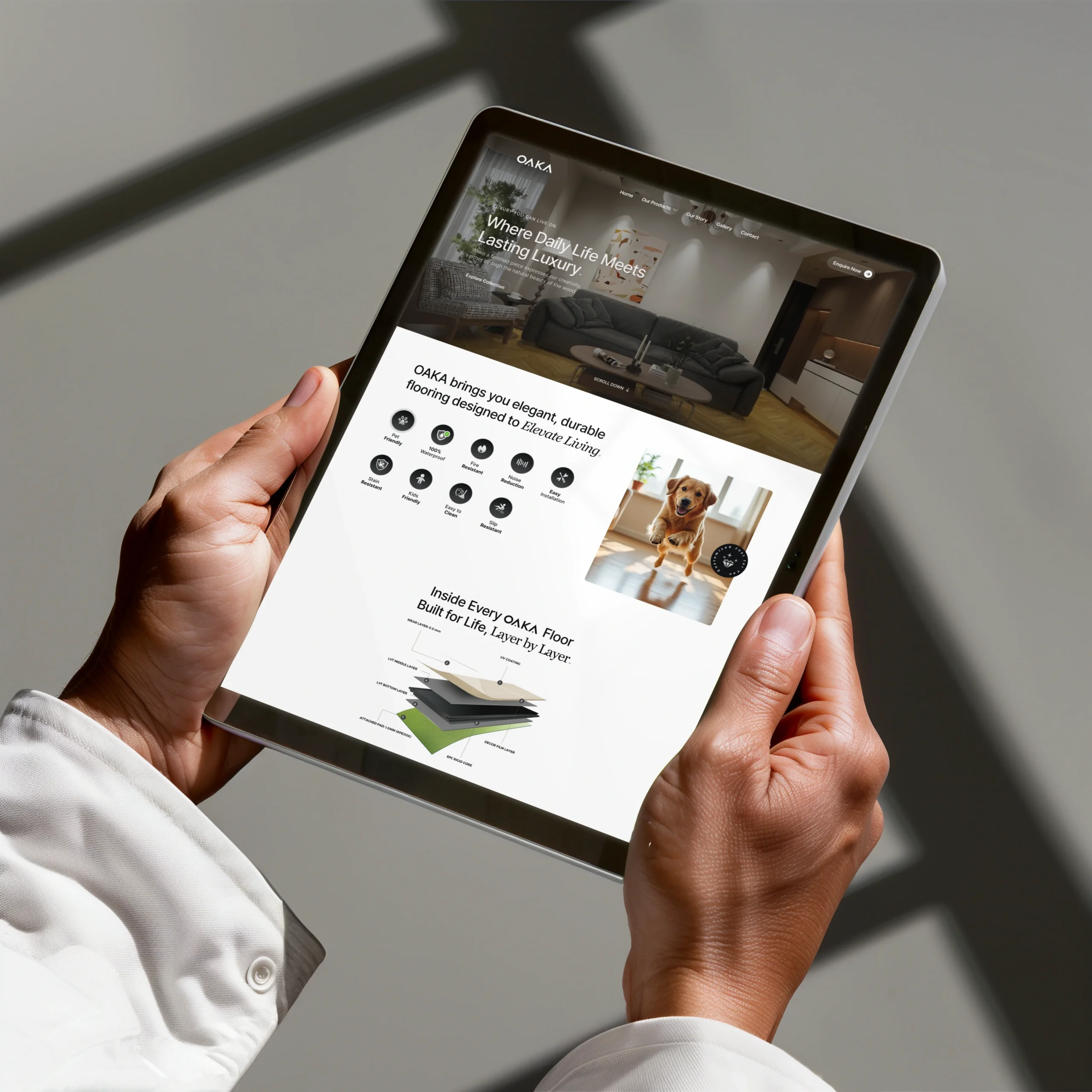 Premium Digital Experience That Matches OAKA’s Luxury Flooring Standards