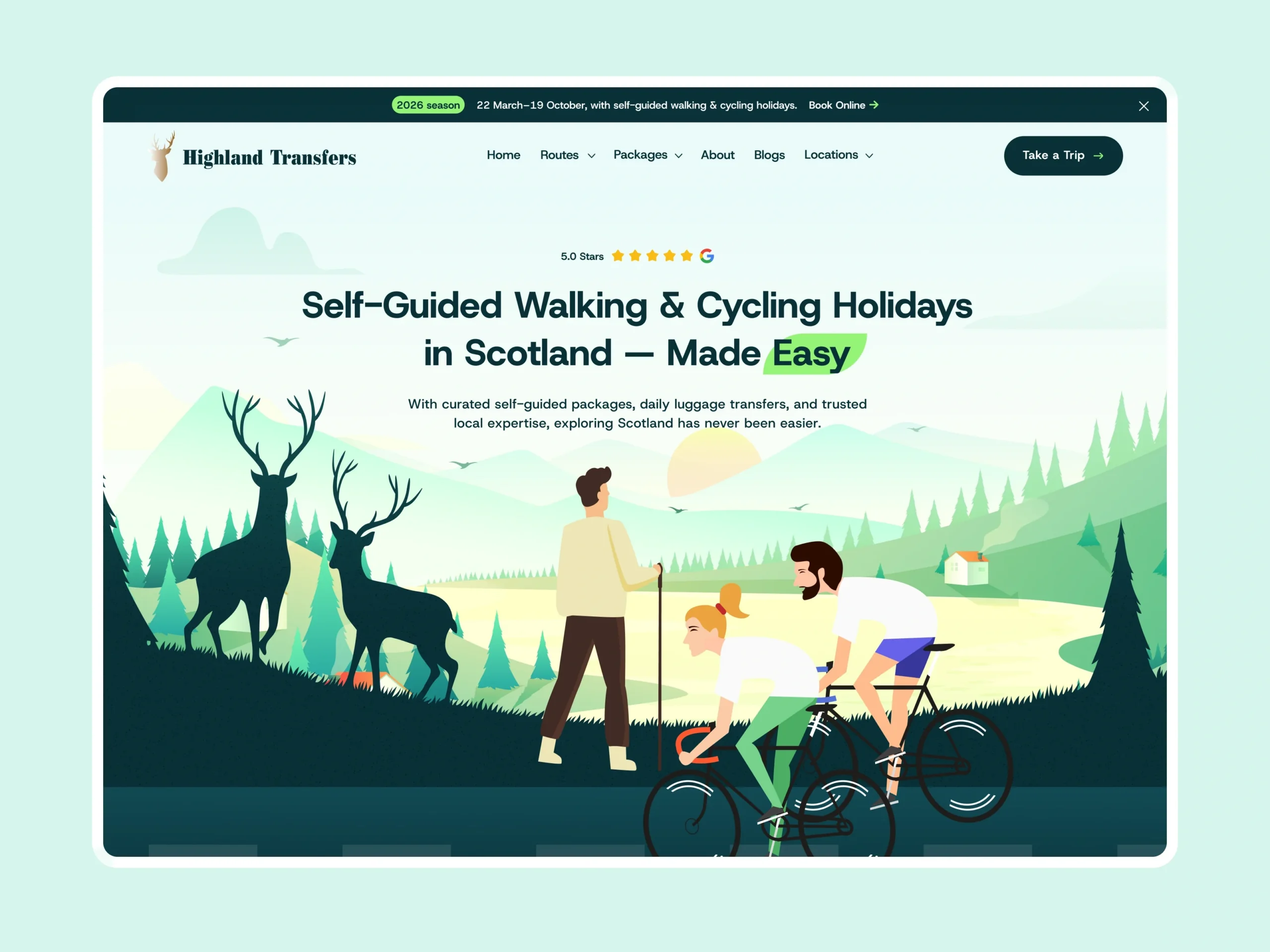Highland Transfers Website Redesign & Development & SEO Optimization Dribbble Shot Desk - 1
