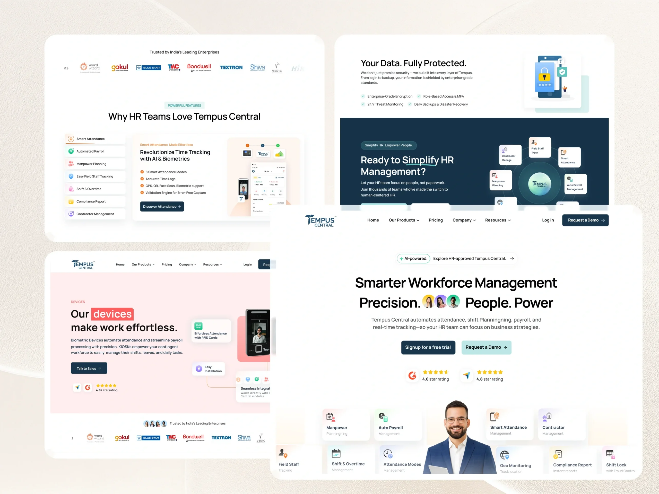 Tempus Central – HR & Workforce Management Website Dribbble Shot Desk - 12