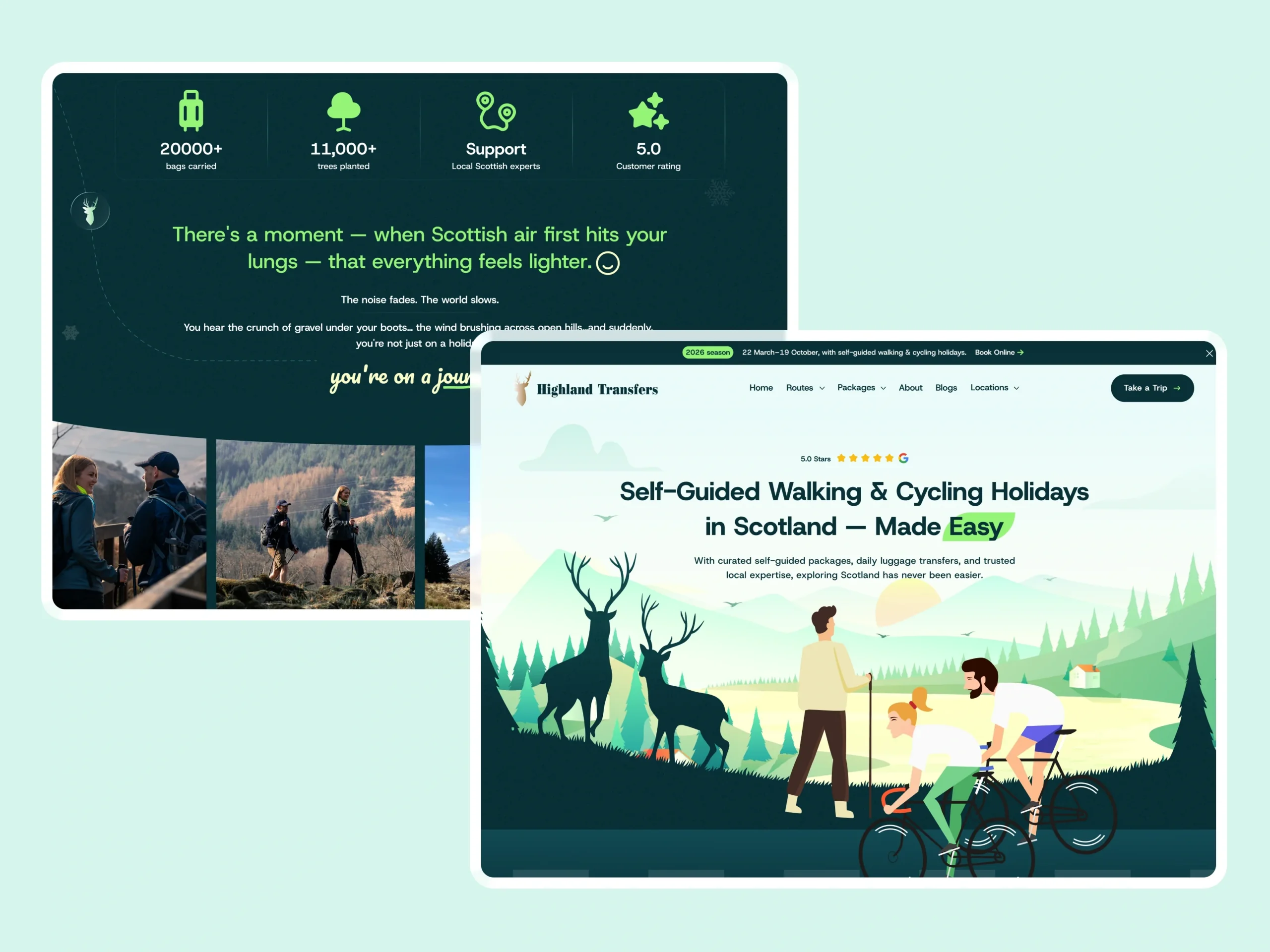 Highland Transfers Website Redesign & Development & SEO Optimization Dribbble Shot Desk - 2