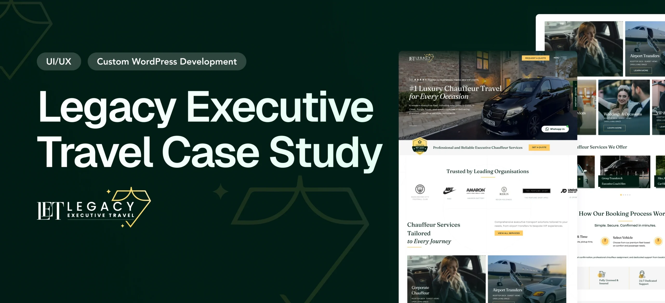 Leading Web Design, Web Development, and WordPress Company Legacy Executive Travel Website Redesign Case Study – Luxury Chauffeur Platform