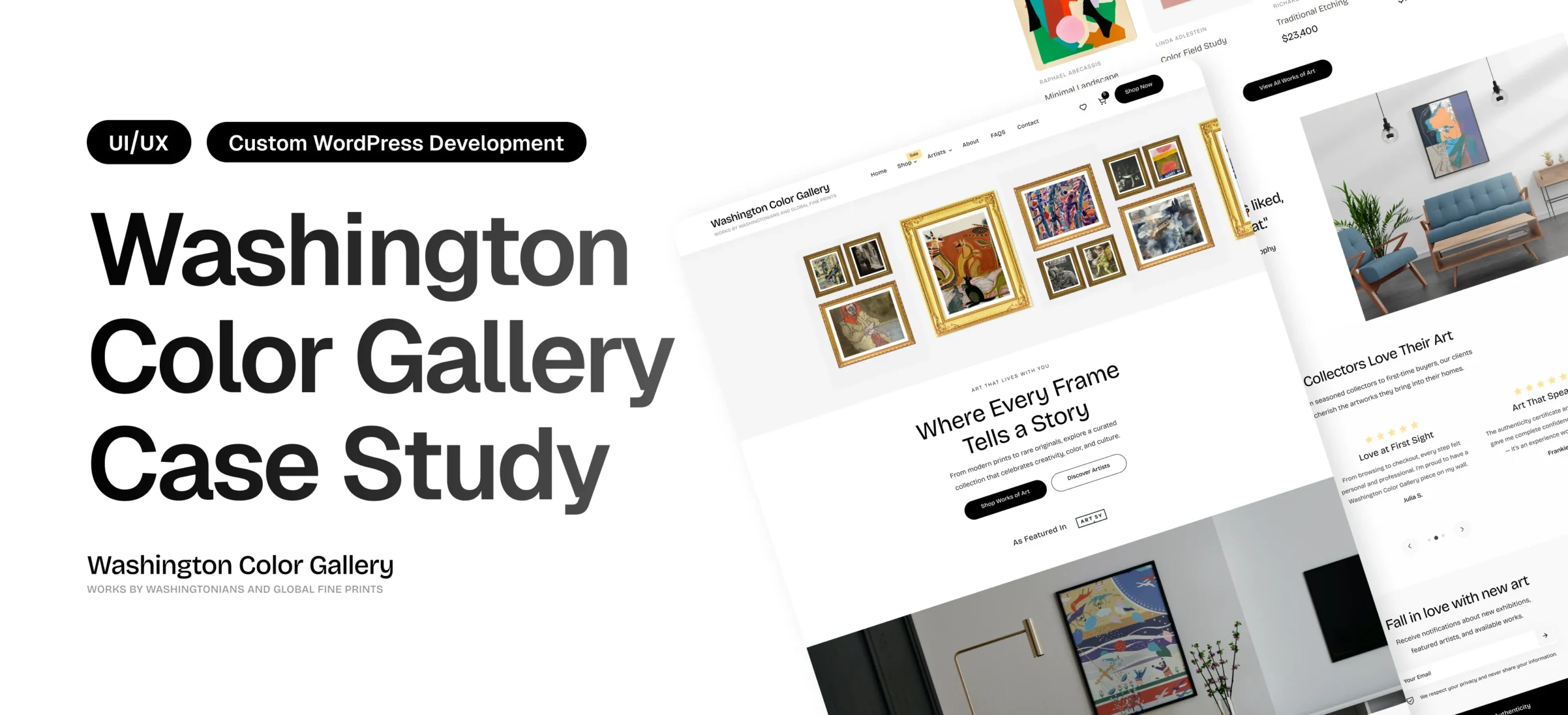 Leading Web Design, Web Development, and WordPress Company Washington Color Gallery Case Study – WordPress Redesign & Performance Optimization
