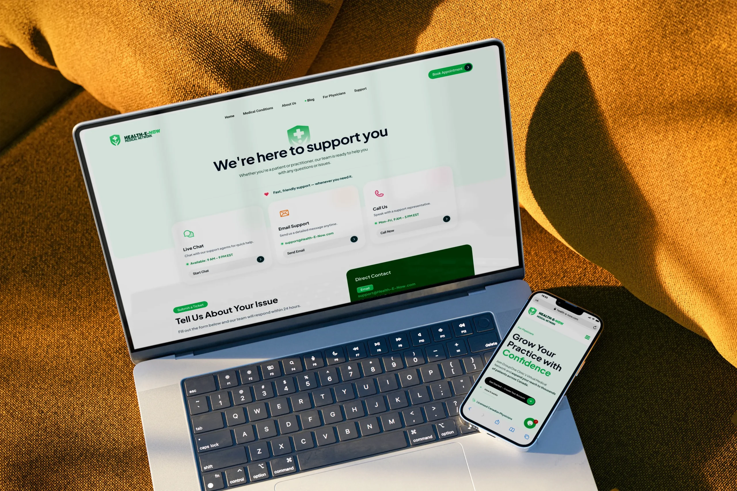 Health-e-now Website Redesign & UI/UX Enhancement health-e-now